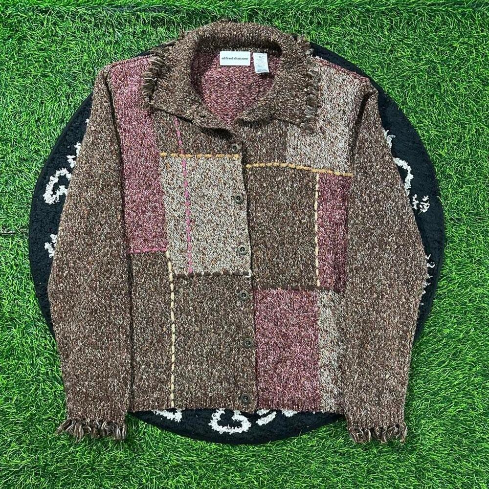 Womens Alfred Dunner Patchwork Wool Blend Sweater - XL; 22x24 (Width/Length)